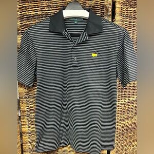 Masters Collection- Men's Striped‎ Black Polo Shirt- Small